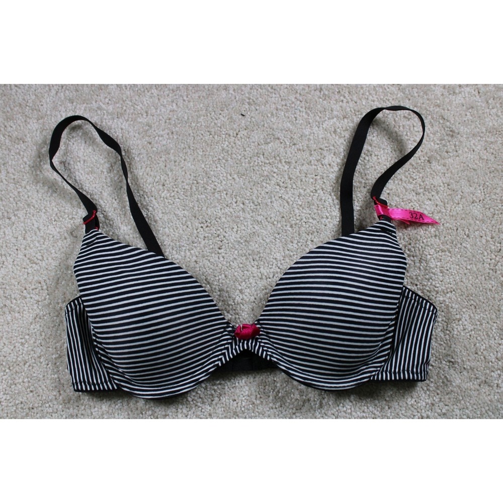 Black & White Striped Maidenform Bra 32A With‎ Adjustable Straps